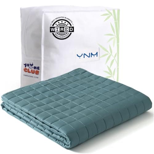 YnM Exclusive Cooling Weighted Blanket Rayon, Bed Blanket for One Person of 190lbs, Ideal for Queen/King Bed (60x80 Inches, 20 Pounds, Sea Grass)