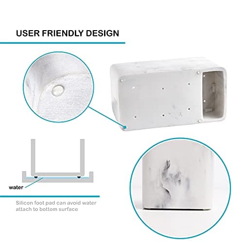 ZCCZ Marble Look Toothbrush Holder for Bathroom Countertop Organizer, Holds Toothpaste, Dental Floss, Razor, Comb, Makeup Brushes, and More, Stylish Bathroom Accessory for Tooth Brushing Essentials 4