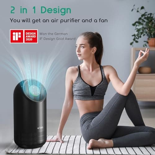 Afloia Air Purifier for Pets, Air Purifiers for Home Large Room Up to 880 Ft², Efficient Filter Air Cleaner for Home Remove 99.99% Pets Hair Odor Dust Smoke Mold Pollen, Fillo Black 7