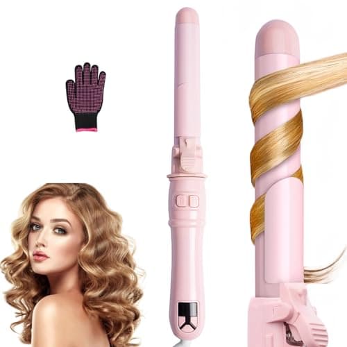 Dopheuor 2024 Newest Rotating Curling Iron 28mm/1.1 inch Professional Automatic Wave Hair Curling Wand Fast Heating Hair Curlers for Long/Middle/Short All Hair, Pink