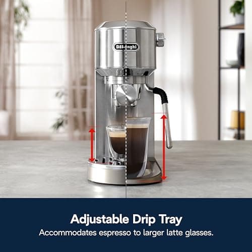 De'Longhi Dedica Duo Compact Espresso Machine - Cold Brew Coffee Maker with Milk Frother Wand- for Espresso, Hot & Iced Coffee, Cappuccinos, Lattes & Home Barista Brewing, Stainless Steel Finish 11