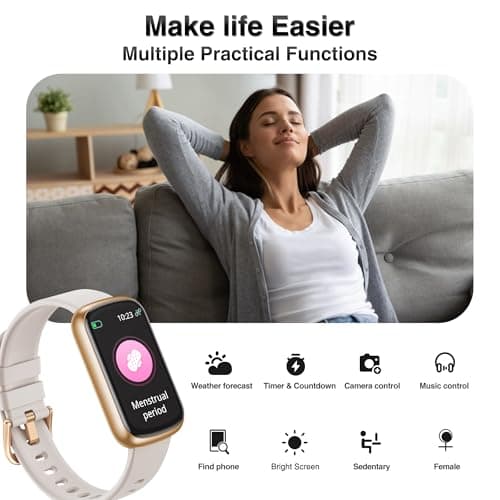 Fitness Tracker, Smart Watches for Women Men with 24/7 Heart Rate/Blood Pressure/Blood Oxygen Monitor, Sleep Tracker, Calories&Step Counter, IP68 Waterproof Health Activity Trackers for Android&iPhone 5