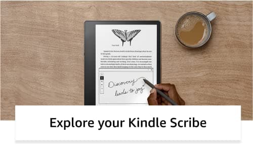 Amazon Kindle Scribe (32 GB) - 10.2” 300 ppi Paperwhite display, a Kindle and a notebook all in one, convert notes to text and share, includes Premium Pen 19
