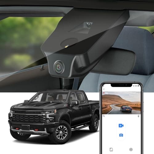 Fitcamx 4K Dash Cam Suitable for Chevy Silverado 2022-2025 (HD2-4925, 8 Vents) 1500 2500HD 3500HD & EV, OEM Style, 2160P UHD Video, WiFi & APP, Loop Recording, G-Sensor, Plug & Play, 64GB Card