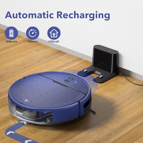 Robot Vacuum and Mop Combo, 2 in 1 Robot Vacuum Cleaner with WiFi/App, Smart Robotic Vacuums with Strong Suction, Schedule, Self-Charging, Slim, Quiet, Ideal for Hard Floor, Pet Hair, Low Pile Carpet 7