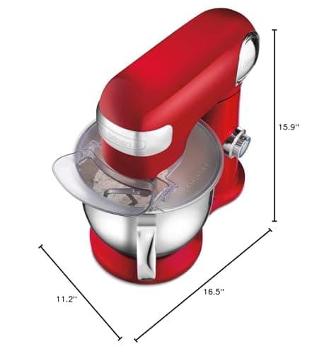Cuisinart SM-50R 5.5-Quart Stand Mixer, Ruby Red (Renewed) 8