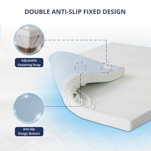 3 Inch Gel Memory Foam Mattress Topper Twin Size, Cooling Bed Topper for Pressure Relief with Removable Breathable Soft Cover, CertiPUR-US Certified 5