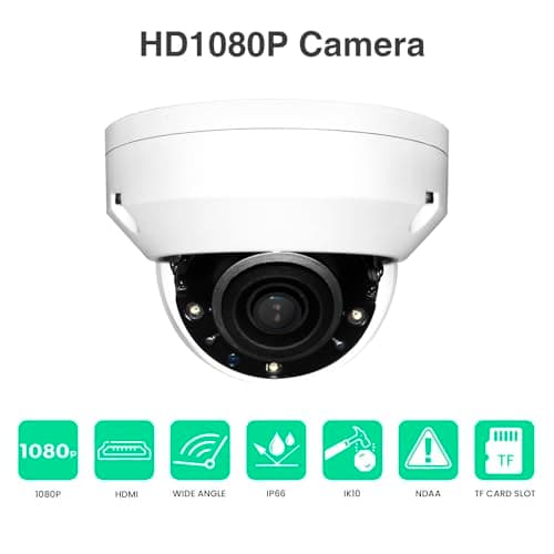 ENS 5MP HDMI Security IP Camera, HDMI Output, Display 2MP Video Directly on TV/Monitor Without Delay, Logo Designable, Alarm/Audio Support, 2.8mm Lens, IP66, NDAA Compliant, Built-in TF Card Slot 3