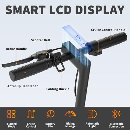 Aovowheel Electric Scooter Adults, Foldable 8.5" Solid Tires E Scooter with Dual Suspension, 19 Mph, 350W Motor, Kick Scooters Max 16 Miles Long Range for Commuting, Electric Scooter for Adults 8