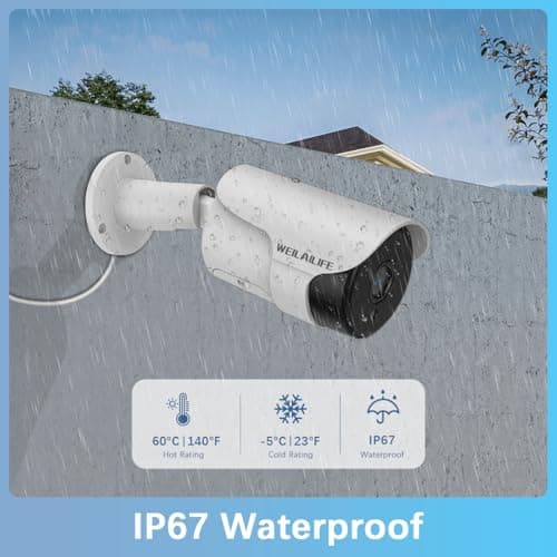 WEILAILIFE 【90ft Super Night Vision & 130°Ultra Wide-Angle】 2-Way Audio 5.0MP Outdoor Wired Extended Security Camera, Bullet Exterior Surveillance, Home Video Surveillance & Security Cameras 9