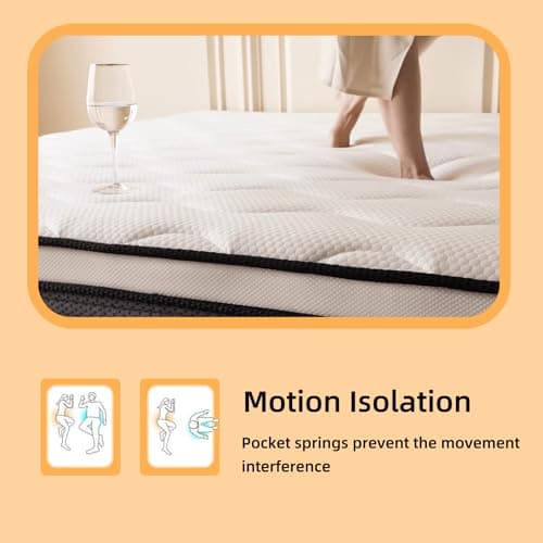 Review Mattresses, 10 Inch Mattress in a Box,Memory Foam Hybrid Mattress,with Individual Pocket Spring for Motion Isolation & Silent Sleep, Pressure Relief (10inch Plush, Queen) 5