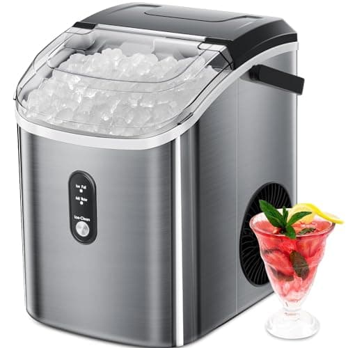 Xbeauty Nugget Ice Maker-Nugget Ice Maker Countertop Up to 35lbs of Ice a Day with Self-Cleaning,Removable Ice Basket&Scoop for Home/Kitchen/Office/Party