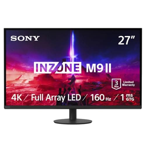 Sony INZONE M9 II 27” 4K UHD (3840 x 2160) 160Hz Full Array LED 1ms GtG NVIDIA G-SYNC Gaming Monitor, DisplayHDR 600, Built-in Speakers, DisplayPort 2.1 (UHBR10) /VRR HDMI 2.1-3 Year Limited Warranty