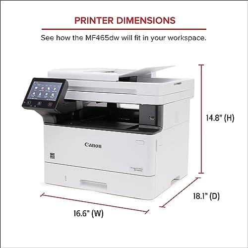 Canon imageCLASS MF465dw - Monochrome, Duplex Wireless Laser Printer, All-in-One with Scanner, Copier, Fax, Home or Office, Auto Document Feeder, Mobile Ready, 3 Year Limited Warranty, 42 PPM, White 8