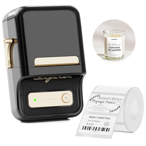 NIIMBOT B21 Label Maker, Thermal Label Printer, Portable Inkless Label Makers for Home/Office/Business, with 1 Pack 50x30mm White Label, Compatible with iOS & Android (Black)