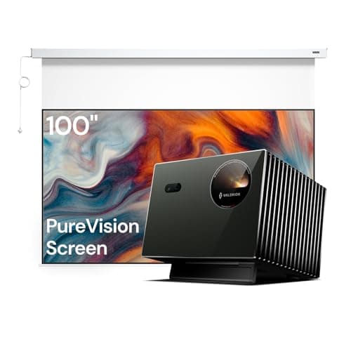 Valerion VisionMaster Pro2 Triple Laser Projector 4K with 100" PureVision Motorized Projector Screen