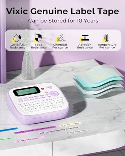 Vixic Label Maker Machine with Tapes, D210S Portable Label Maker, Label Machine with USB-C to Stay Powered, Labeler Features Chain Print to Reduce Label Wastes for Home Kids Items Office Organization 5