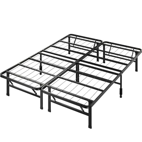Zinus SmartBase Tool-Free Assembly Mattress Foundation, 14 Inch Metal Platform Bed Frame, No Box Spring Needed, Sturdy Steel Frame, Underbed Storage, Black, Queen