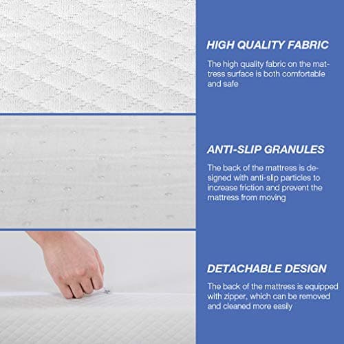 FDW | 8 Inch Queen Mattress | Medium Firm | Gel Memory Foam Mattress | White | Bed in a Box, CertiPUR-US Certified | Pressure Relief, Cooling Ventilated Foam | Washable Removable Cover 5