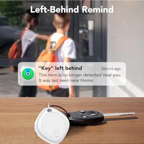 Air Tracker Tags-4 Pack, Bluetooth Tracker Works with Apple Find My APP (iOS Only), Bluetooth Air Tracker Tags Finder and Item Locator for Keys, Bags, Luggage, Wallet, Replaceable Battery 9