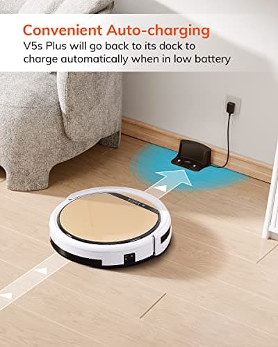 ILIFE V5s Plus Robot Vacuum and Mop Combo with Wi-Fi/App/Alexa, Automatic Self-Charging Robotic Vacuum Cleaner, Slim and Quiet, Cleans Hard Floors Carpets and Pet Hair (V5s Pro Upgrade Version) 6