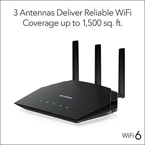 NETGEAR 4-Stream WiFi 6 Router (R6700AX) – AX1800 Wireless Speed (Up to 1.8 Gbps) | 1,500 sq. ft. Coverage (Renewed) 6