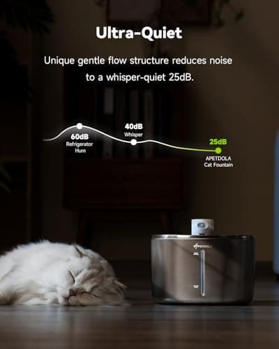 APD APETDOLA Wireless Cat Water Fountain Stainless Steel,135floz/4L Battery Operated Automatic Pet Fountain,Cordless Cat Water Dispenser Pet Drinking Water Fountain for Multicat Cats Dog Outdoor 8