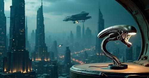 JRPLXIML Xenomorph Alien Desk Lamp, Decorative LED Light Fixture, Collectible Movie-Inspired Design, Black (A-Snake) H6.69icnh*L7.48inch*W3.15 3