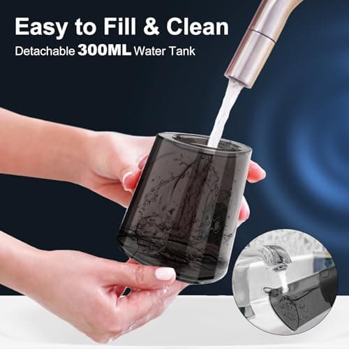 Water Dental Flosser Pick for Teeth: 4 Modes Cordless Portable Water Flossers Teeth Cleaner Rechargeable 300ML IPX7 Waterproof Oral Irrigator Flossing Cleaning Picks for Home Travel 5