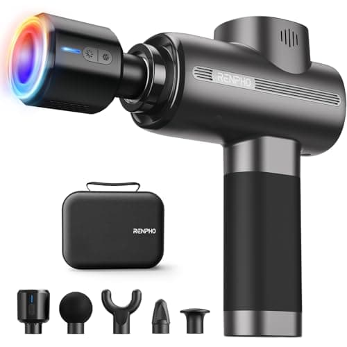 RENPHO Active Thermacool Massage Gun Deep Tissue, Back Massager Therapy with Carry Case, FSA Approved, Percussion Body Masajeador for Men Women Athletes Back Upgrade, HSA, Gray