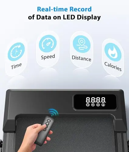 CIIHI Walking Pad Treadmill with Incline - 8% Incline Walking Pad with Handle Bar - Foldable Under Desk Treadmill for Home with 300 Lbs Capacity - Jogging Machine with Quiet Brushless, App & Remote 7