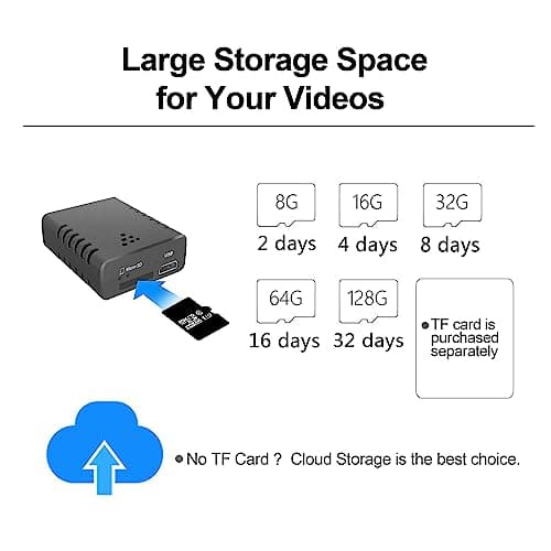 Smallest Wireless WiFi Hidden Camera,HD1080P Video Recording Live Feed,Portable Camera,Nanny Cam,Baby Monitor with Night Vision,Motion Detection,Cloud Storage,Remote Viewing for iOS Android Phone APP 7