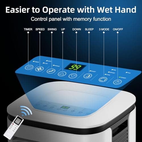 Portable Air Conditioner 12000 BTU - 2025 Upgraded, Cools 550 Sq.Ft, 3-IN-1 Free Standing Cooling AC Unit with Fan & Dehumidifier, Sleep Mode, 24H Timer, Auto Swing, Window Kit Included 6