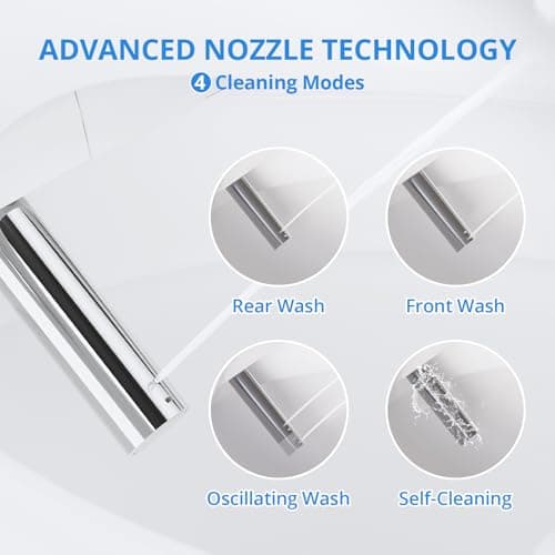 Hawkrown Electric Smart Toilet Seat, Upgraded Heated Bidet with Adjustable Instant Warm Water and Warm Dryer, Night Light, Slow Close Lid (Elongated2 (Side Arm Control)) 6