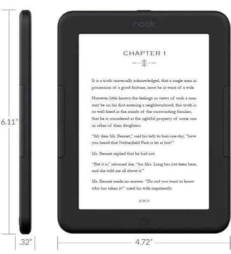 Nook Barnes & Noble Nook Glowlight 4e eReader 6-inch Touchscreen 8GB Black (Renewed) 5