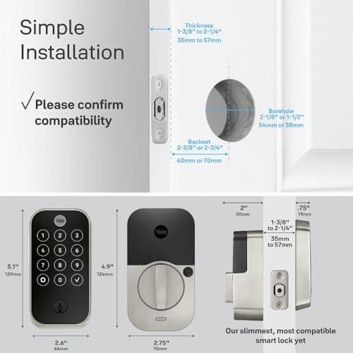 Yale Assure Lock 2 Touch Deadbolt, Satin Nickel Keyed Smart Entry Door Lock with Wi-Fi Connected Touchscreen Keypad and Fingerprint Scanner for Vacation Rental Hosts, YRD420-F-CB1-619 10