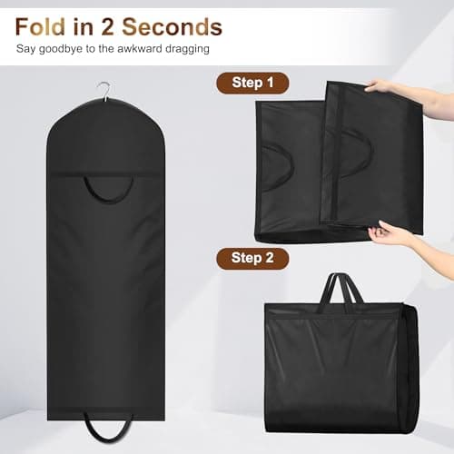 MISSLO 65" Long Garment Bags for Travel for Women 4" Gusseted Dress Bags for Gowns Waterproof Dress Protector Bag for Closet Storage Clothing Covers for Hanging Clothes Wedding Dresses Storage 7