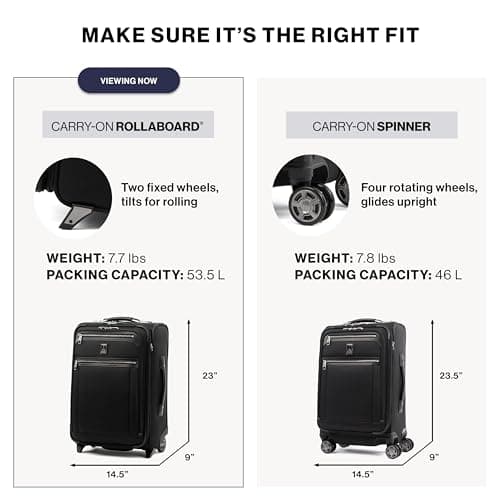 Travelpro Platinum Elite Softside Expandable Carry on Luggage, 2 Wheel Upright Suitcase, USB Port, Men and Women, Shadow Black, Carry On 22-Inch 6