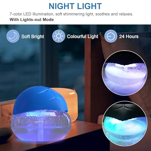 ap airpleasure Water-Based Purifier Air Washer, Air Revitalizer & Freshener, Air Fresher with 7 LED Color Changing Light for Rooms (Blue) 5