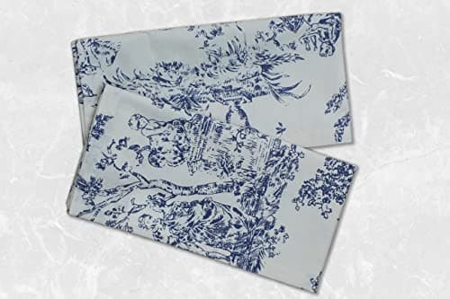 COTTON CRAFT Cloth Napkins - Set of 12-100% Cotton Reusable Country French Toile Dinner Napkin - Everyday Spring Summer Fall Christmas Holiday Party Gift - Soft Absorbent Serviette -18x18 - Blue 6