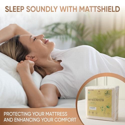 Waterproof Organic Mattress Protector Full Size – Soft OCS Certified Organic Cotton Surface – Noiseless & Breathable 250 GSM Pad Cover – Deep Pocket Fitted Design 6