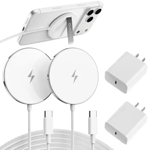 2026 Apple 2 Pack 15W Mag-Safe Charger 4FT Magnetic Wireless Charger with 20W Fast Charging Block Compatible with iPhone17/16/15/14/13/12 Series & AirPods 4/3/2/Pro/for iPhone Wireless Charger Stand
