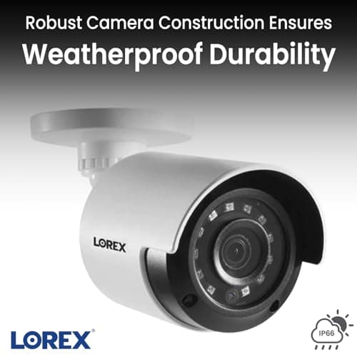 Lorex 1080p HD Bullet Security Camera | Weatherproof Outdoor CCTV Camera with 130ft Night Vision | 90° Field of View | IP66 Rated | Analog HD | ClearNight Imaging | Indoor/Outdoor Use | 2MP 7