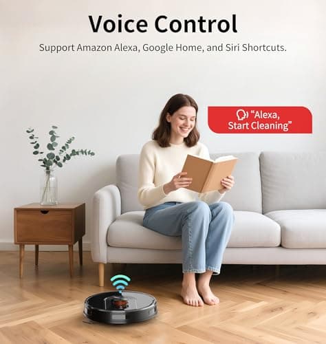 Robot Vacuum and Mop Combo with Self-Emptying, Customizable Map Cleaning with LiDAR Navigation, 6000Pa Suction, Smart No-Go Zones, 70Days Hands-free Robotic Vacuum Cleaner for Floor, Carpet, Pet Hair 8