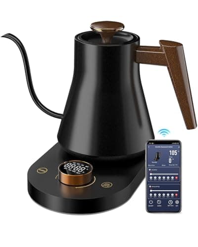 Smart Electric Gooseneck Kettle with WiFi Control, Pour-Over Coffee & Tea Kettle, ±1°F Precise Temp, 100% Stainless Steel Quick Boil Hot Water Heater Keep Warm, Pro Brewing Teapot 0.8L, 1000W