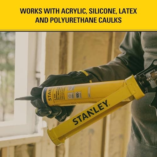 Stanley Professional Caulking Gun - 10 Oz Silicone Sealant Gun with 2000N Pushing Power, No Drip Function, Steel Carriage & Aluminum Swivel Handle Sealant Gun | 18:1 Thrust Ratio, 1 Pack 6