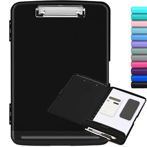 YEAHVIY Clipboard with Storage, High Capacity Clip Boards 8.5x11, Heavy Duty Plastic Nursing Clipboard Folder with Pen Holder and Low Profile Clip for School & Office