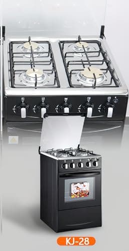 20-inch LPG (Propane) Gas Range, 4-Burner Cooktop with 62L Oven, 201 Stainless Steel, Black Glass Lid, Electronic Ignition, for Kitchen 5