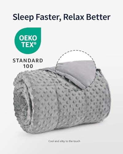 Mr. Sandman Weighted Blanket for Adults Queen Size 15 lbs, Soft Cooling Heavy Minky Blanket for Sleep, Washable Throw Blanket with Glass Beads, 60 x 80 Inches, Grey 5