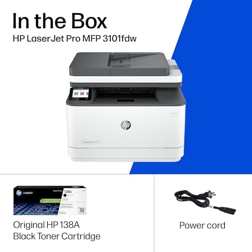HP Laserjet Pro MFP 3101fdw Wireless Black & White All-in-One Laser Printer, Scanner, Copier, Fax, Best-for-Office (3G628F) 8
